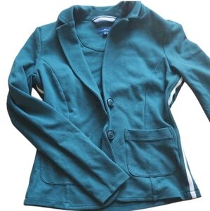 Tom Tailor OS‎ XS Teal Button-Up Blazer With Side Stripes
